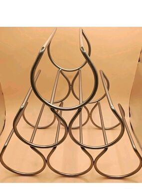 Metal Wire Wine Rack - Silver 6-Bottle Holder